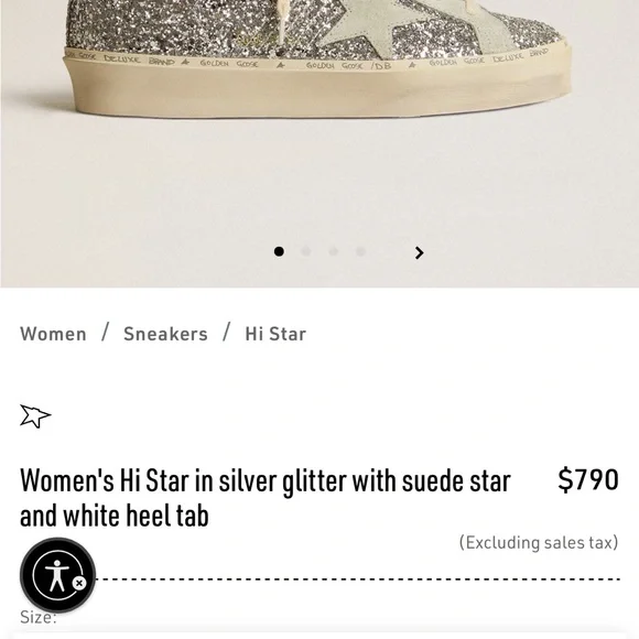 Golden Goose Hi Star Sneakers with Glitter and Blue Accents